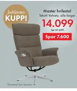 Fagmøbler Master hvilestol tilbud
