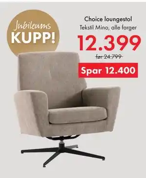 Fagmøbler Choice loungestol tilbud