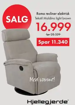 Fagmøbler Roma recliner elektrisk tilbud