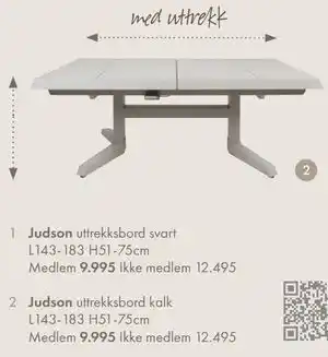 Judson uttrekksbord kalk