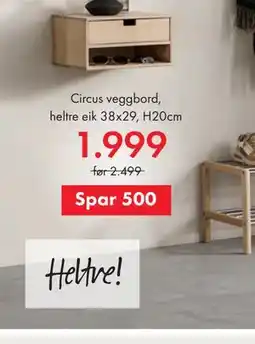 Fagmøbler Circus veggbord tilbud