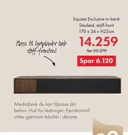 Fagmøbler Square Exclusive tv-benk tilbud