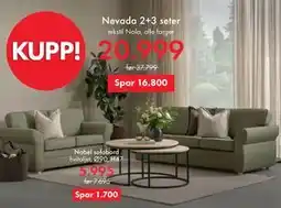 Fagmøbler Nevada 2+3 seter tilbud