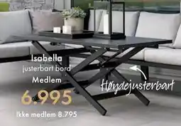 Fagmøbler Isabella justerbart bord tilbud