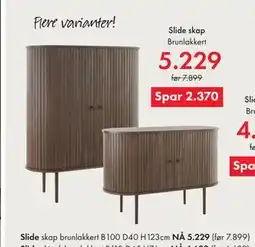 Fagmøbler Slide skap tilbud
