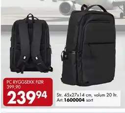 Sparkjøp PC RYGGSEKK tilbud