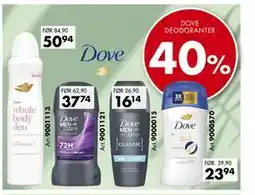 Sparkjøp DOVE DEODORANTER 40% tilbud