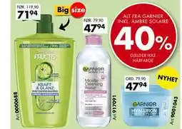 Sparkjøp ALT FRA GARNIER INKL. AMBRE SOLAIRE 40% tilbud