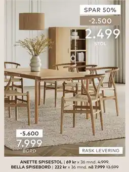 Skeidar BELLA SPISEBORD tilbud