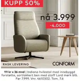 Skeidar Indiana hvilestol tilbud