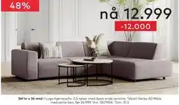 Skeidar Lugo hjørnesofa tilbud