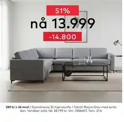 Skeidar Scandinavia 32-hjørnesofa tilbud