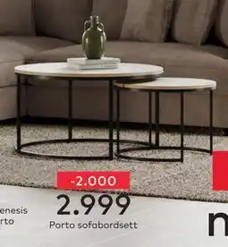 Skeidar Porto sofabordsett tilbud
