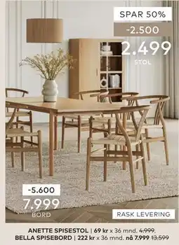 Skeidar ANETTE SPISESTOL tilbud