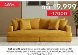 Skeidar Rossi Lux 3-seter sofa tilbud