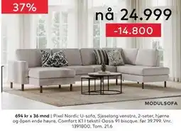 Skeidar Pixel Nordic U-sofa tilbud
