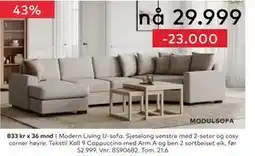 Skeidar Modern Living U-sofa tilbud