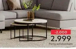 Skeidar Porto sofabordsett tilbud