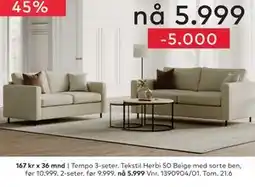 Skeidar Tempo 3-seter tilbud