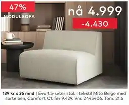 Skeidar Evo 1,5-seter stol tilbud