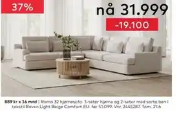 Skeidar Roma 32 hjørnesofa tilbud