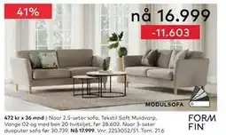 Skeidar Noor 2.5-seter sofa tilbud