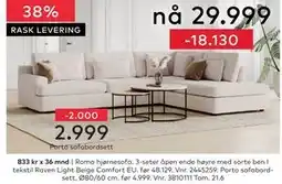 Skeidar Roma hjørnesofa tilbud