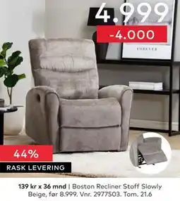 Skeidar Boston Recliner tilbud