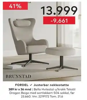 Skeidar Bella Hvilestol u/krakk tilbud