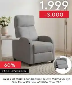 Skeidar Leon Recliner tilbud