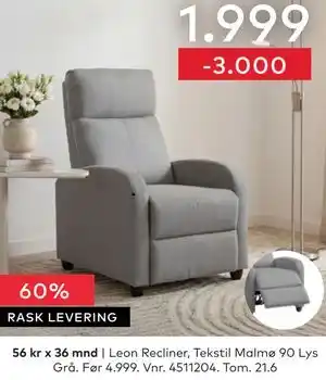 Skeidar Leon Recliner tilbud