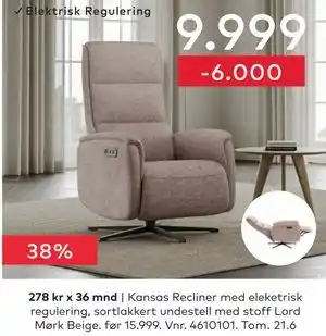 Skeidar Kansas Recliner tilbud