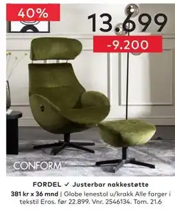 Skeidar Globe lenestol u/krakk tilbud