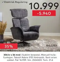 Skeidar Sublim lenestol tilbud