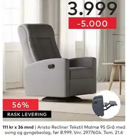 Skeidar Aristo Recliner tilbud