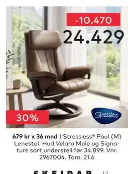 Skeidar Stressless Paul (M) Lenestol tilbud