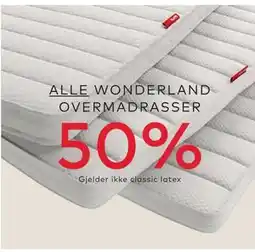 Skeidar ALLE WONDERLAND OVERMADRASSER tilbud