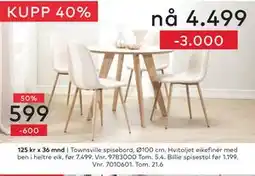 Skeidar Townsville spisebord tilbud