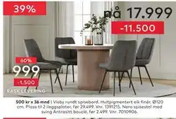 Skeidar Visby rundt spisebord tilbud