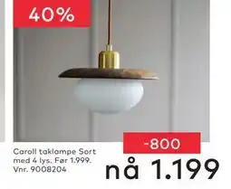 Skeidar Caroll taklampe Sort tilbud
