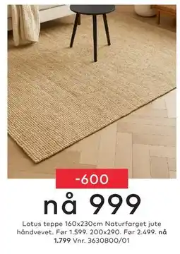 Skeidar Lotus teppe tilbud