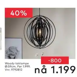 Skeidar Woody taklampe tilbud