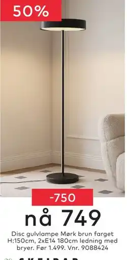 Skeidar Disc gulvlampe tilbud