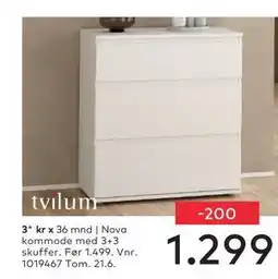 Skeidar Nova kommode med 3+3 skuffer tilbud