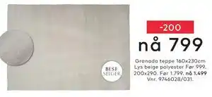 Skeidar Granada teppe tilbud