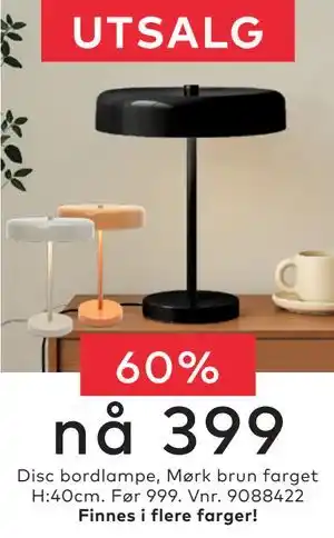 Skeidar Disc bordlampe tilbud
