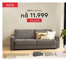 Skeidar Alex 3-seter sovesofa tilbud