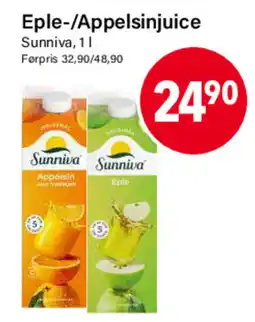 Nærbutikken SUNNIVA Eple-/appelsinjuice tilbud