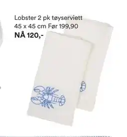 Kid Interiør Lobster 2 pk tøyserviett tilbud