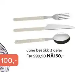 Kid Interiør June bestikk 3 deler tilbud